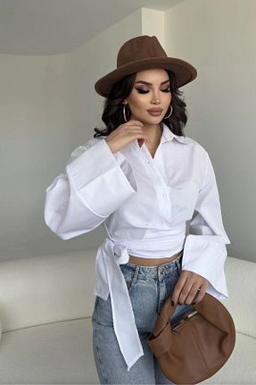 پیراهن سفید زنانه اورسایز Sorridi - کد 896931374