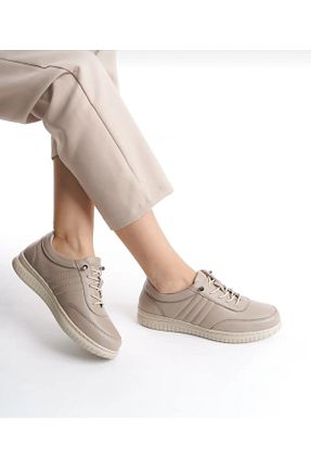 کفش کژوال بژ زنانه چرم خالص erenimstore - کد 896948500