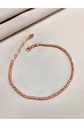 دستبند نقره صورتی زنانه 925 عیار MİR GÜMÜŞ - کد 896986074