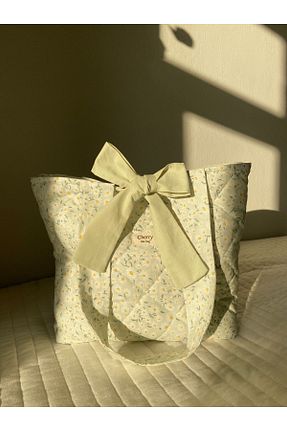 کیف دوشی سبز زنانه پارچه ای Cherry tote bag - کد 896984366