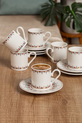 فنجان قهوه رنگی 6 نفره AEN PORSELEN - کد 896979988
