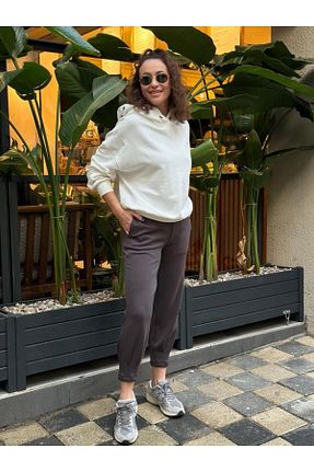 شلوار طوسی زنانه فاق نرمال Seda Aslan Butik - کد 874091352