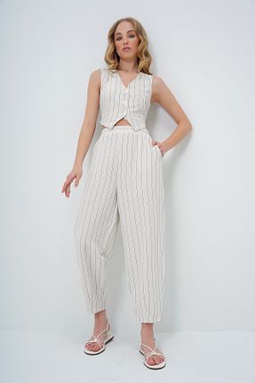 ست بالاتنه و پائین تنه بژ زنانه بافتنی Trend Alaçatı Stili - کد 825912869