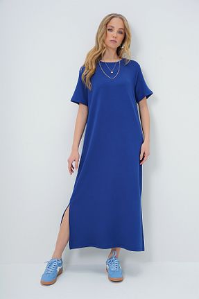 لباس سرمه ای زنانه بافت Trend Alaçatı Stili - کد 896524295