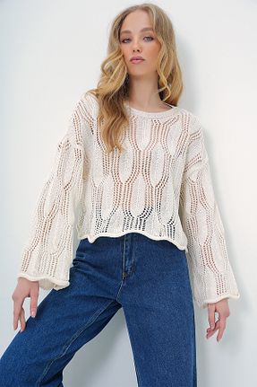 بلوز بژ زنانه Ajurlu Trend Alaçatı Stili - کد 735972163