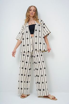 ست بالاتنه و پائین تنه مشکی زنانه رگولار Trend Alaçatı Stili - کد 896524397