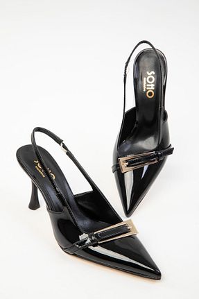 کفش پاشنه بلند کلاسیک مشکی زنانه چرم مصنوعی SOHO - کد 896299809
