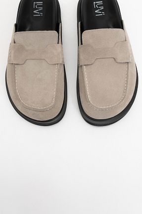دمپائی بژ زنانه چرم خالص luvishoes - کد 820331621