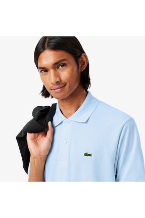 پولوشرت آبی مردانه پنبه ای Lacoste - کد 3070069