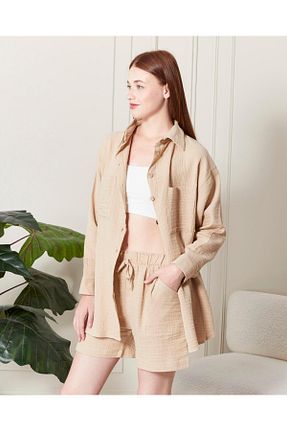 شلوارک و برمودا قهوه ای زنانه رگولار NURÖREN - کد 858317509