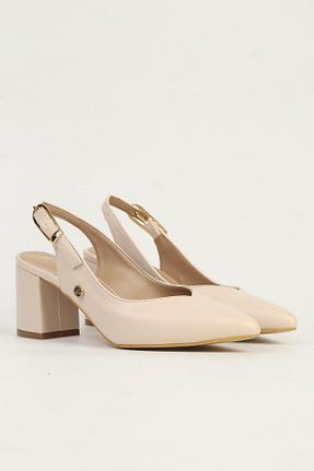 کفش پاشنه بلند کلاسیک بژ زنانه پاشنه ضخیم Pierre Cardin - کد 894871086