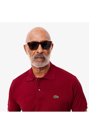 پولوشرت زرشکی مردانه پنبه ای Lacoste - کد 3070096