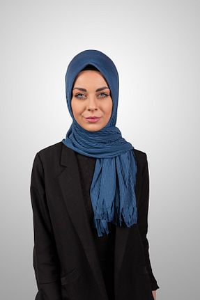 شال آبی زنانه پنبه ای Şalcenneti.com - کد 894883037