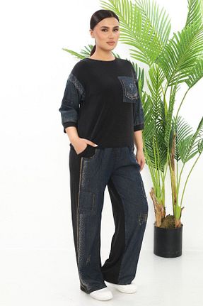 ست بالاتنه و پائین تنه مشکی زنانه بافتنی JERFİ - کد 894811594