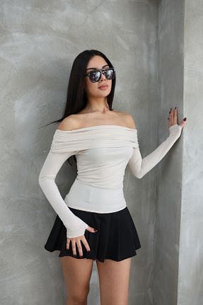 بلوز بژ زنانه ساده blue ashley - کد 894892830