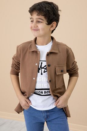 پیراهن قهوه ای بچه گانه رگولار Cansın Mini - کد 896477572