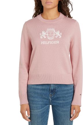 پلیور صورتی زنانه چاپی Tommy Hilfiger - کد 896491269