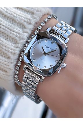 ساعت مچی طوسی زنانه استل (فولاد) Ferrucci - کد 894899046