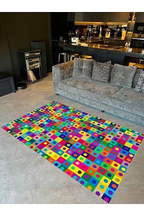 فرش رنگی قابل شستشو Rugs Modern Halı - کد 894836333