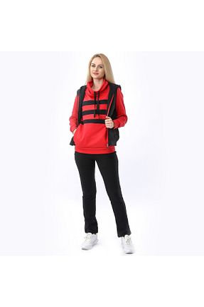 ست گرمکن قرمز زنانه کتان 1tarz - کد 788678152