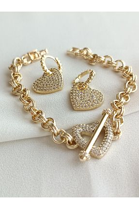 دستبند استیل (فولاد) طلائی زنانه استیل (فولاد) SENAM TAKI - کد 894918455