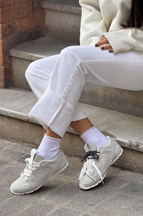 کفش اسنیکر طوسی زنانه بند دار NİŞANTAŞI SHOES - کد 894814905