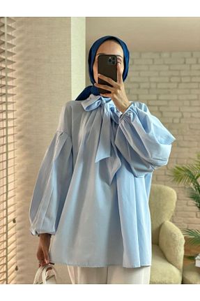 تونیک حجاب آبی زنانه پنبه ای Nergis Neva Butik - کد 855675614