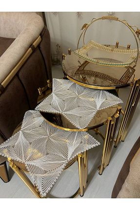 رومیزی سفید گیپور دار Tekstilsa - کد 836295854