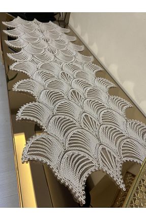 رومیزی سفید گیپور دار Tekstilsa - کد 830926258
