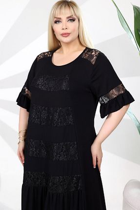 لباس سایز بزرگ مشکی زنانه ویسکون Kheos - کد 894986125