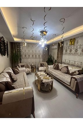 کاور مبل بژ مخمل Tekstilsa - کد 844716547
