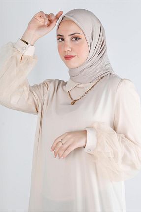 روسری بژ پلی استر Alvina - کد 801114181