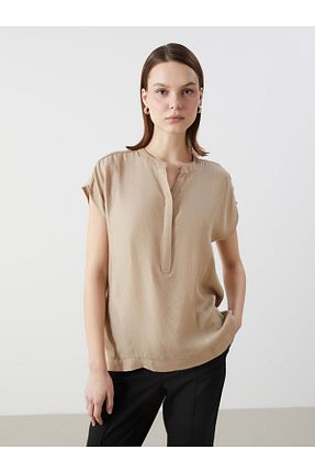 بلوز بژ زنانه ساده LC Waikiki - کد 904783823