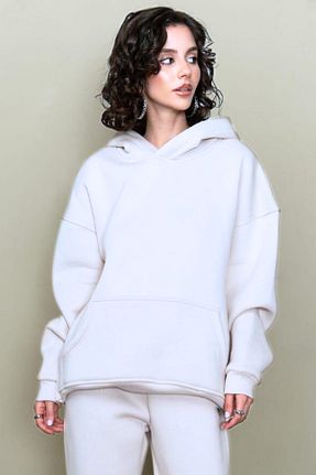 سوئیشرت سفید زنانه ساده CMZ COLLECTİON - کد 895053886