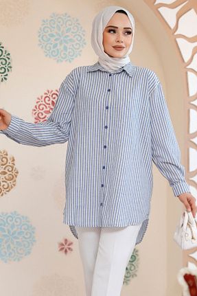تونیک حجاب آبی زنانه ویسکون Neva Style - کد 895057570