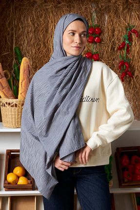 شال طوسی زنانه پنبه ای MİRSOY SCARF - کد 895115937
