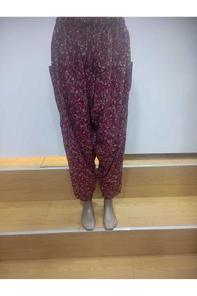 شلوار کرمگن زرشکی زنانه رگولار NUR TEKSTİL - کد 896549280