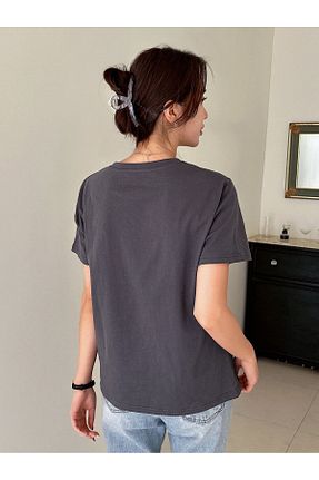 تیشرت طوسی زنانه اورسایز MODAVİBE - کد 895128862
