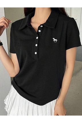 بلوز مشکی زنانه طرح دار Touz Moda - کد 896551570