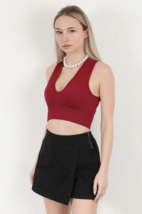 بادی زرشکی زنانه یقه هفت GİYSA - کد 895132871