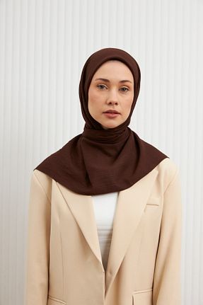 شال قهوه ای زنانه پنبه پلی استر MİRSOY SCARF - کد 895134357