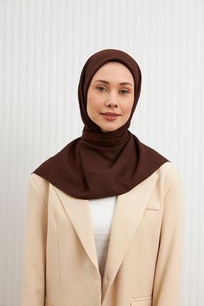 شال قهوه ای زنانه پنبه پلی استر MİRSOY SCARF - کد 895134357