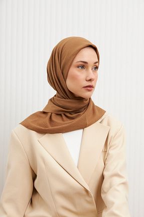 شال قهوه ای زنانه پنبه پلی استر MİRSOY SCARF - کد 895134365