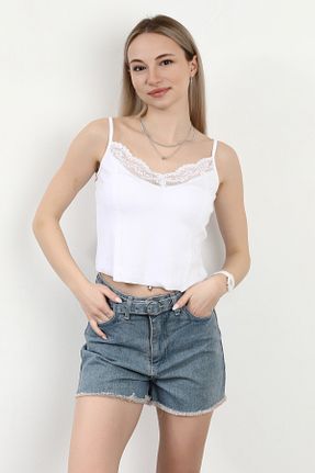 بلوز سفید زنانه بافت دار GİYSA - کد 895174697