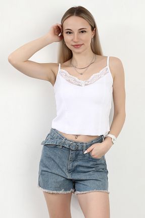 بلوز سفید زنانه بافت دار GİYSA - کد 895174697