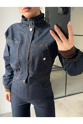 کت سرمه ای زنانه جین PINKPERİ - کد 895145668