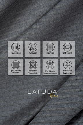 کاور مبل طوسی Şönil Latuda Home - کد 895182064