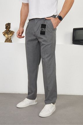 شلوار پارچه ای طوسی مردانه کش دار CLARO MASCULİNO - کد 895190568
