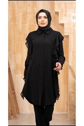 تونیک حجاب مشکی زنانه مخلوط پلی استر ALTIN KREASYON - کد 896571575