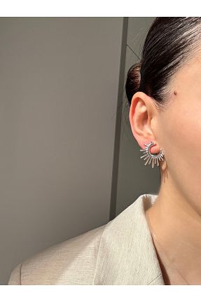 گوشواره استیل (فولاد) زنانه روکش نقره Ressia - کد 892067922